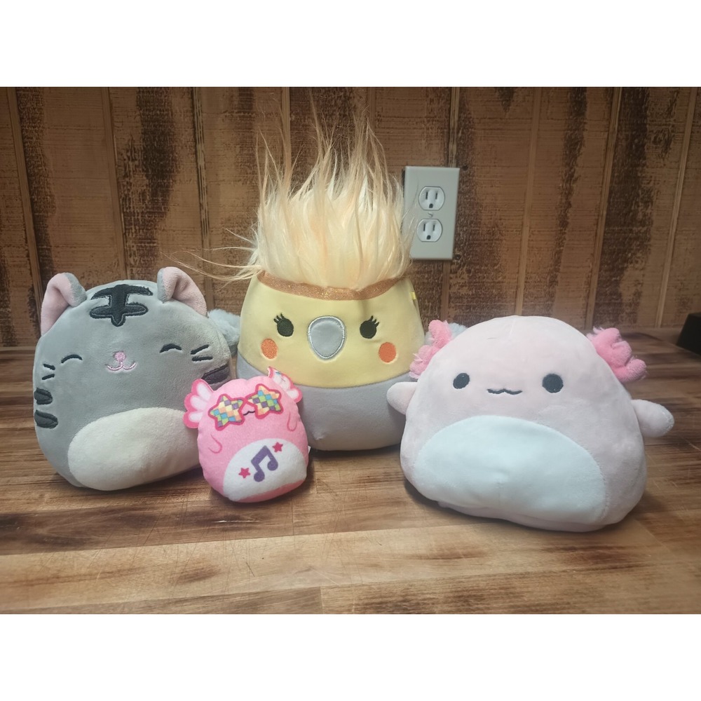 KELLYTOY SQUISHMALLOWS Lot of 4 Stuffed Animals 2" To 5"